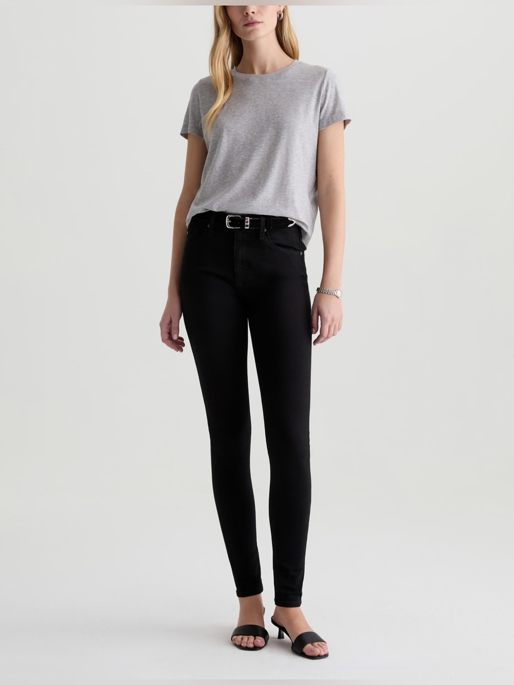 AG Adriano Goldschmied Black Farrah Skinny Jean